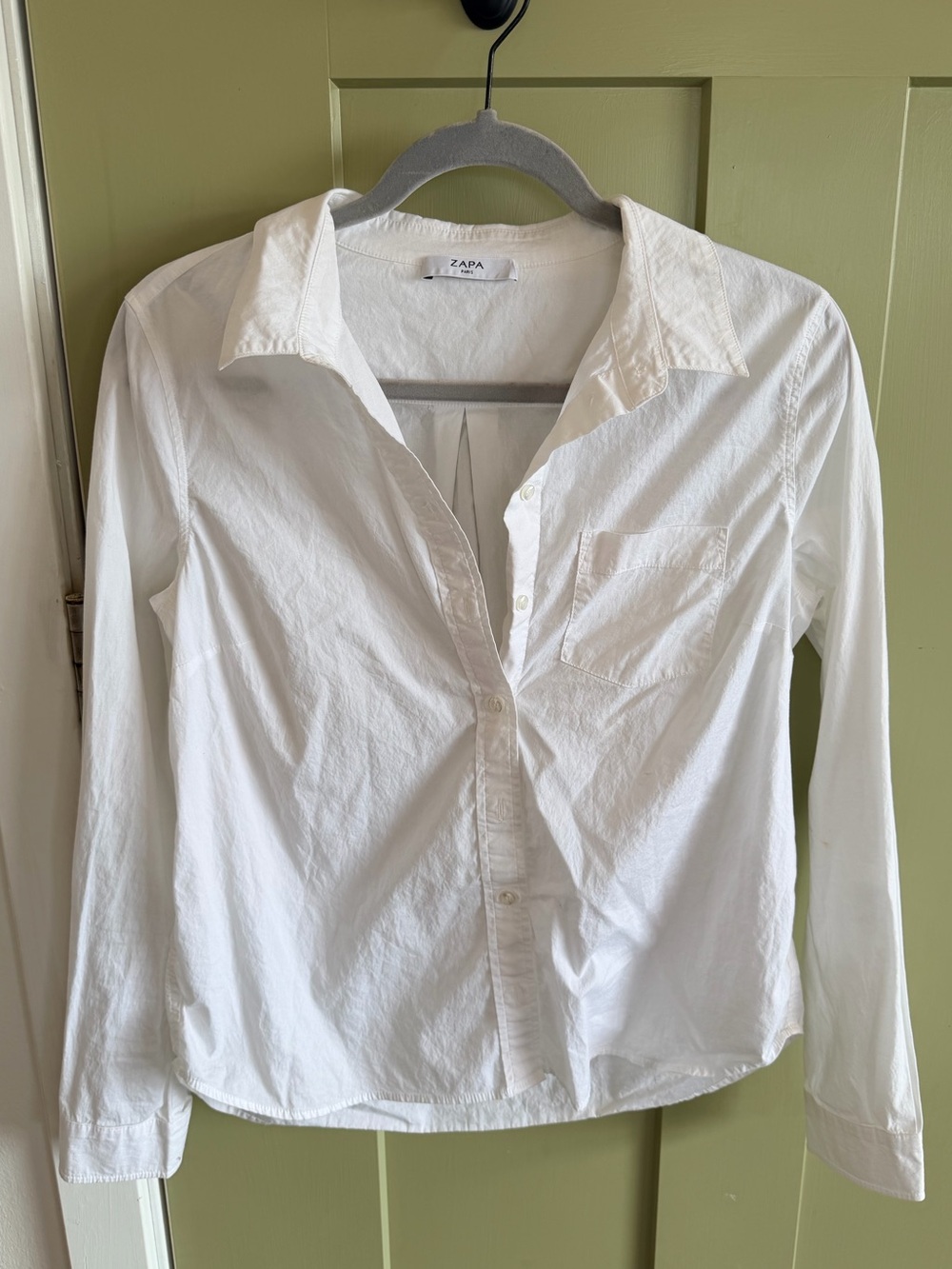 Zapa Paris White Classic Button-Down Shirt for Women